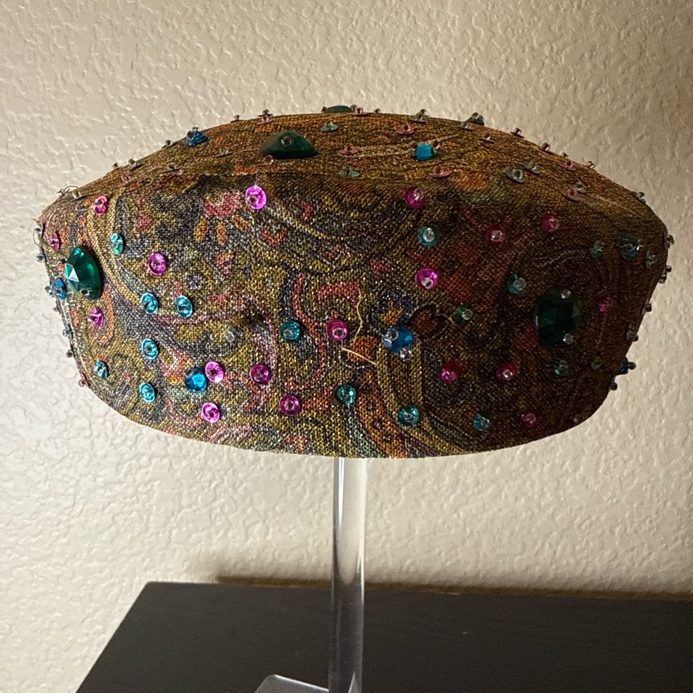 Vintage Leslie James Jeweled Crown Hat 1950s - Picture 4 of 4
